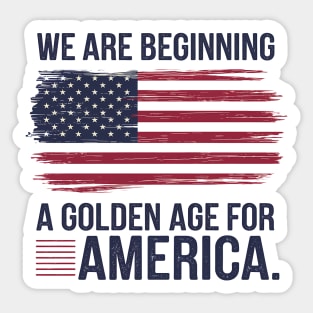 New Age of America, USA Flag, New Beginning Sticker